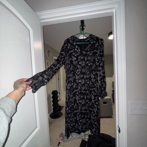 Disturbia Poisonous Plant Puff Sleeve MIDI Dress